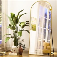 SE6076 Arched Full Length Mirror,Gold, 64"x21.1"