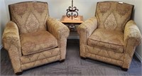 PAIR OF ANTEKS CUSTOM MADE CUT VELVET CLUB CHAIRS