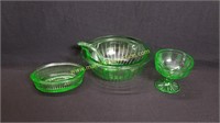 Vintage Misc Vaseline Glass Pieces