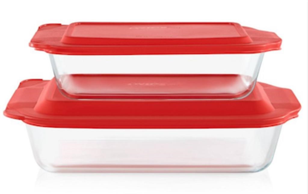 Pyrex Deep 4pc Glass Bakeware Set