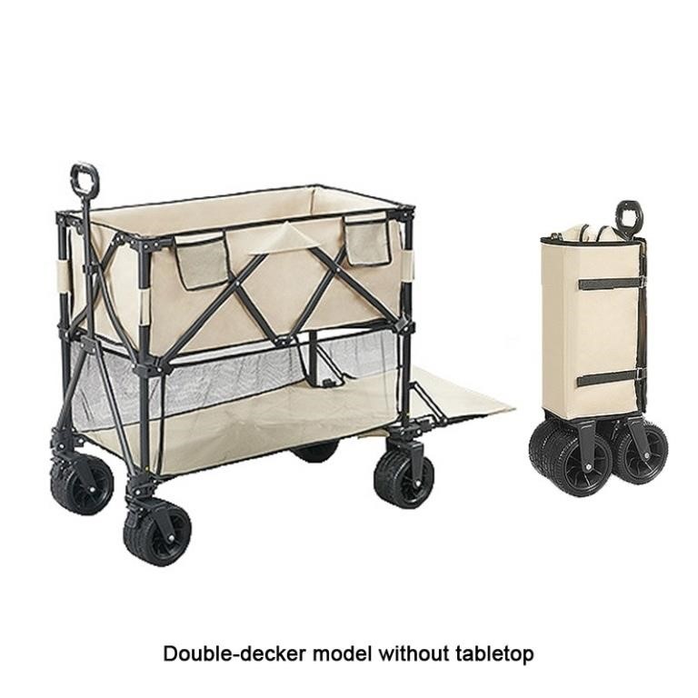 N7204 Camping Trolley (large double deck),Black
