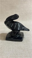 Rare 1993 fostoria glass ebony slag pelican