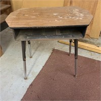 Vintage Wood & Metal School Desk