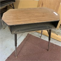 Vintage Wood & Metal School Desk