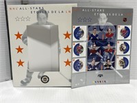 NHL All Stars stamp sheet