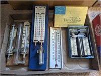 Collection of old Hygrometers, thermometers, etc