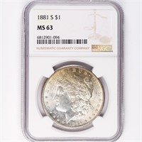 1881-S Morgan Dollar NGC MS63