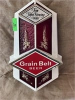 12"x23" Grain Belt Lighted Beer Sign, needs new bu