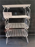 4 Metal Folding Stackable Shelves 16"x10"x7"