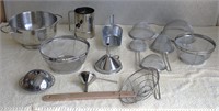 Kitchen Strainers & Funnels Lot