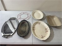 Platters, Bowls, Silver Plate, Enameled, China