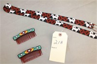 Vintage beaded hair combs and belt