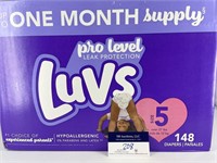 Luvs size 5 diapers 148 qty