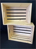 2 - Wooden Crates, 18 x 12 x 9 in.