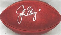 John Elway Autographed Football Broncos BAS