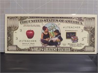 World's greatest teacher banknote