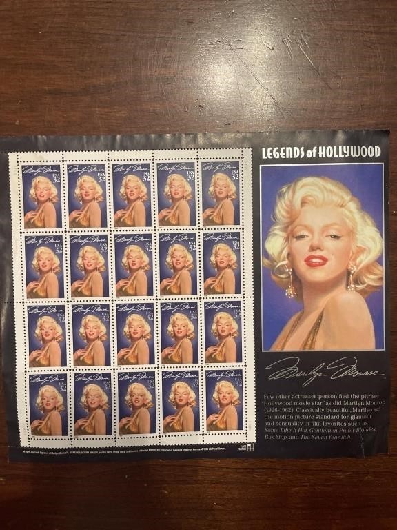 20 Marilyn Monroe stamps 32c