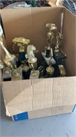 Box Of Car Show Trophies 15 Some Need Repair