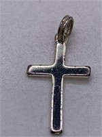 STAMPED STERLING SILVER CROSS PENDANT