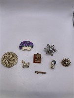 PIN/BROOCH LOT OF 8 SOME VINTAGE