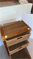 3 Drawer Wicker Stand 10” x 16” x 29” H