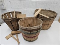 5- Vintage Bushel Baskets & Wood Garden Signs