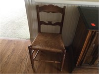 Antique Wooden Chair W/ Cane Seat