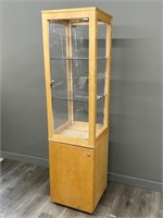 Wood and Glass Locking Display Cabinet