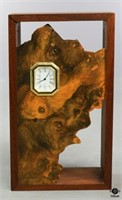 Quartz Clock in Framed Burled Wood