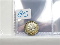 1939 S Merucry Dime 90% Silver TONED