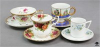 Porcelain Cups & Saucers / 4 sets