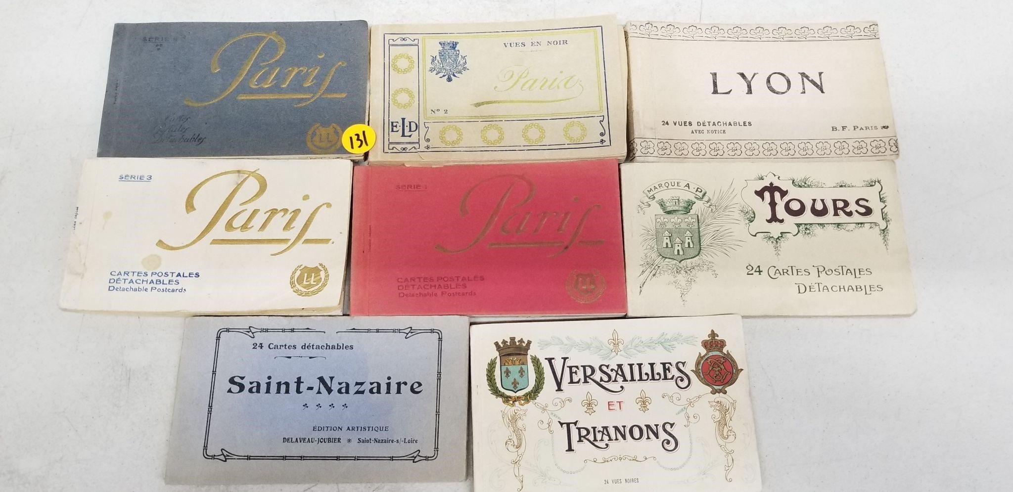 8 VINTAGE DETACHABLE POST CARDS FROM FRANCE