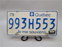 1979 Quebec License Plate