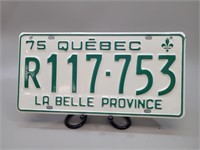 1975 Quebec License Plate