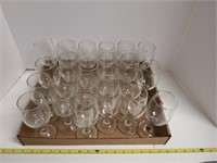 Lot of (23) Clear Glass Wine Glasses