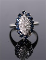 14K WG Sapphire & Diamond Cocktail Ring