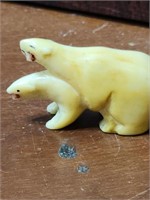 Hand Carved Alaskan Double Polar Bear Figure