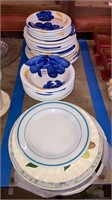 Italy floral dinnerware, plates, blue ridge lot