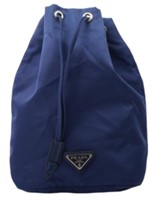 Prada Mini Nylon Blue Bucket Bag Pouch