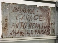 Old Hand Done Metal 2 Sided Auto Repair Sign