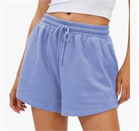 NEW- (L) Womens Sweat Shorts Casual Summer