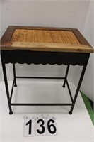 Metal & Wood End Table 19.5"T X 17.5"W X 12"D