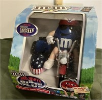 M&M red, white, & blue motorcycle dispenser