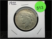 1922 Peace Silver Dollar in Flip