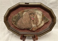 Oil painting on petrified Utah Oyster by Kay