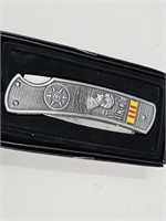 POW MIA Pocket Knife with Box See Size