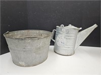 Galvanized Water Can &  13 1/2" w Tub