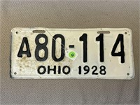 1928 OHIO LICENSE PLATE