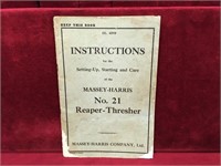 Massey-Harris No21 Reaper - Thresher Manual