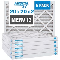 Aerostar 20x20x2 MERV 13 Pleated Air Filter, AC Fu